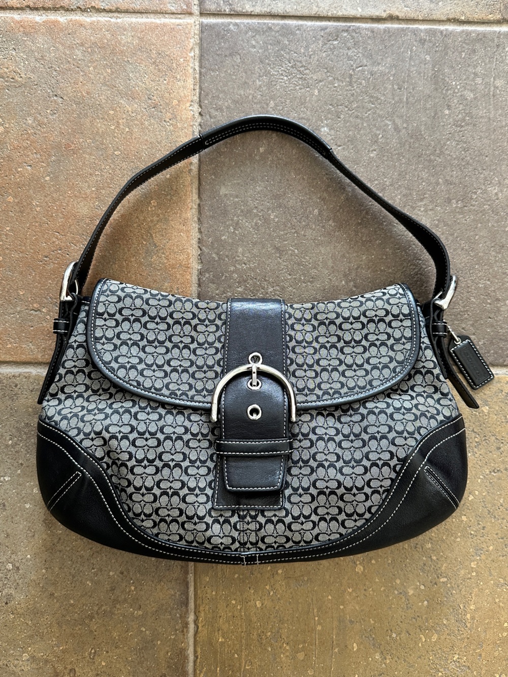 Coach Soho Mini Signature Hobo Flap Handbag